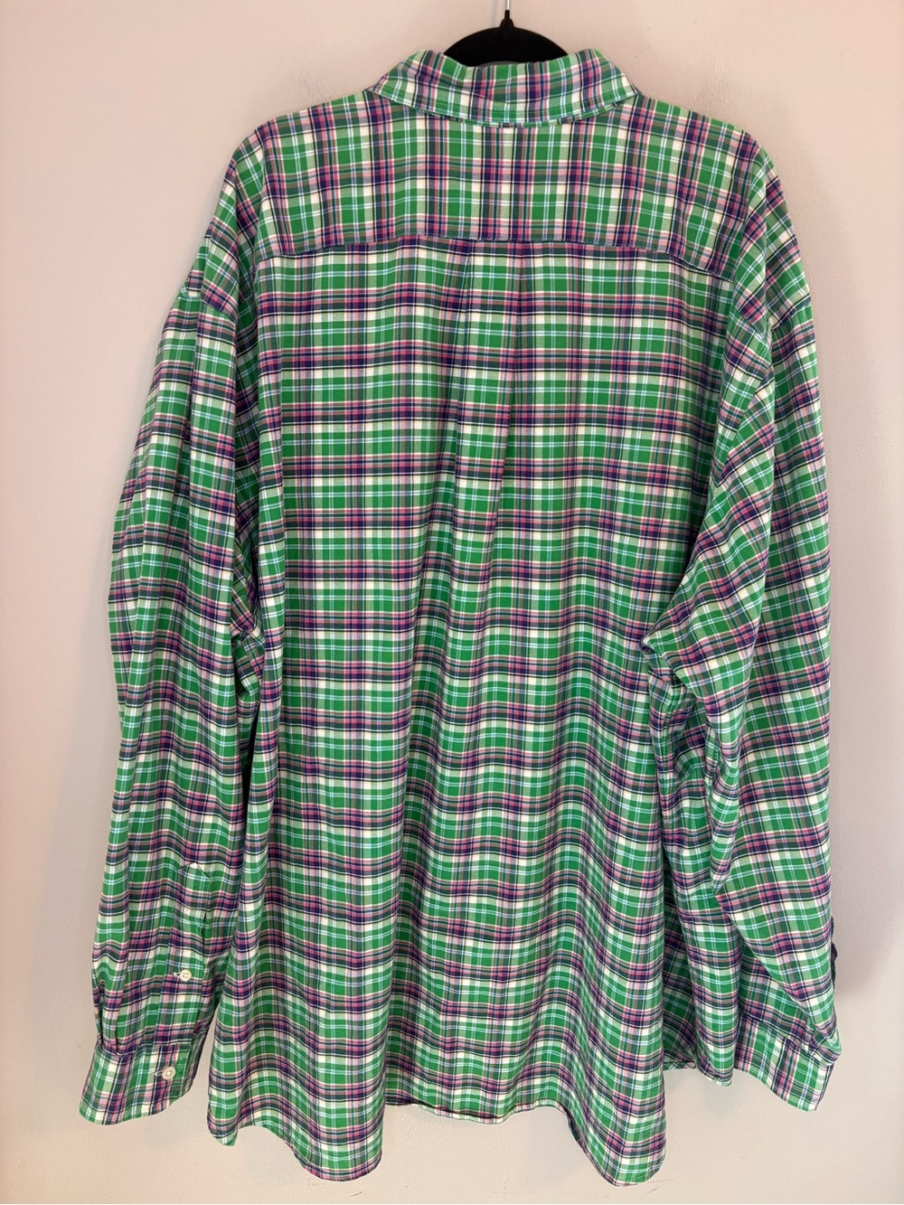Ralph Lauren Men’s 3XB Green Plaid Cotton Oxford Button Down Shirt Pony - Picture 4 of 10